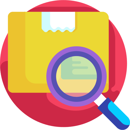 Search loupe magnifying glass package icon