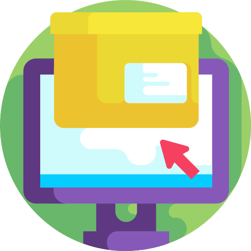 Online search shipping and delivery package product icon