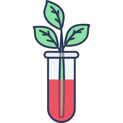 Test tube experiment biology leaf icon