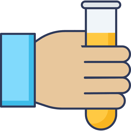 Test tube healthcare and medical hand scientific icon