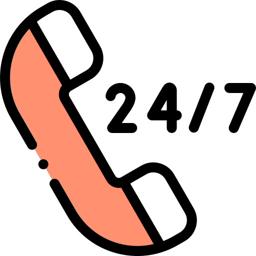 24 hours support phone call customer service phone set icon