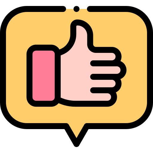 Rating marketing thumb up chat icon