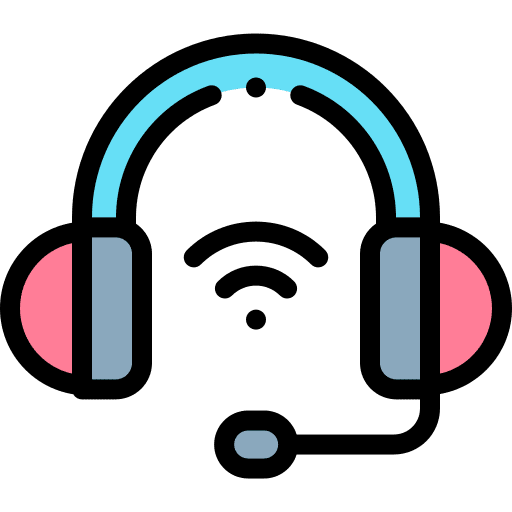 Support headphone communications customer service icon