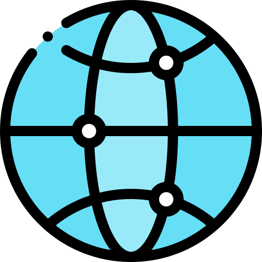 Worldwide communications internet world icon