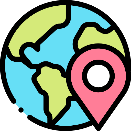 Location worldwide earth globe icon