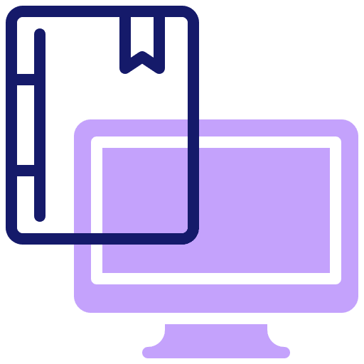 Book computer screen education icon