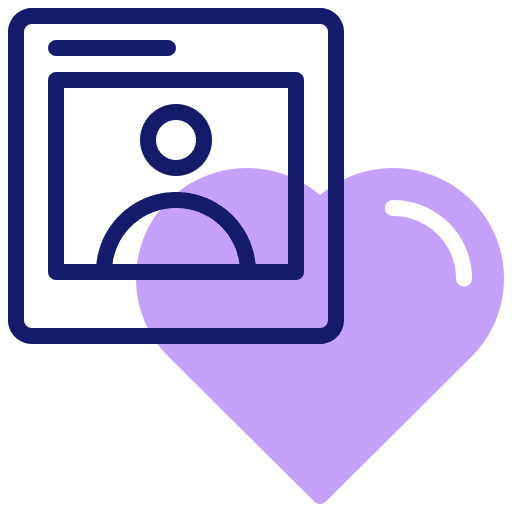 Photo image social media heart icon