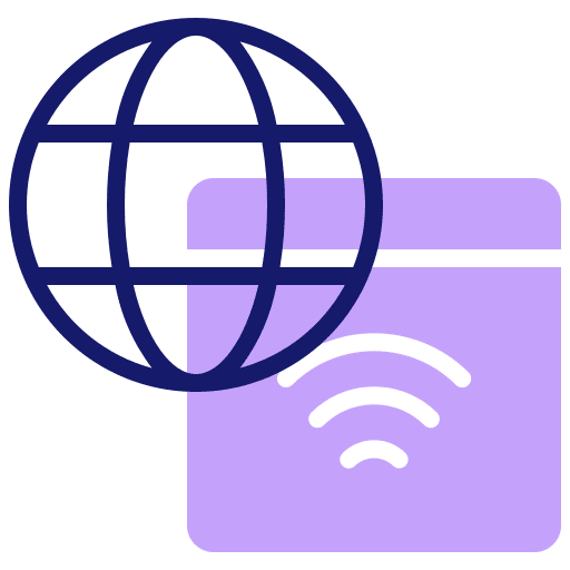 Globe internet wifi connection icon