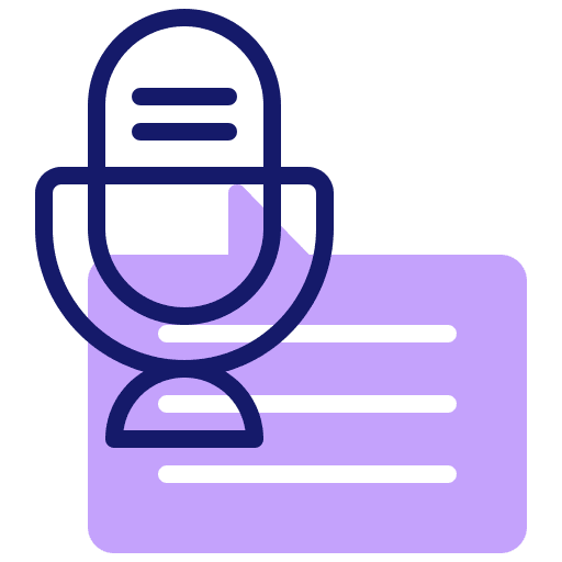 Microphone communications recording voice icon