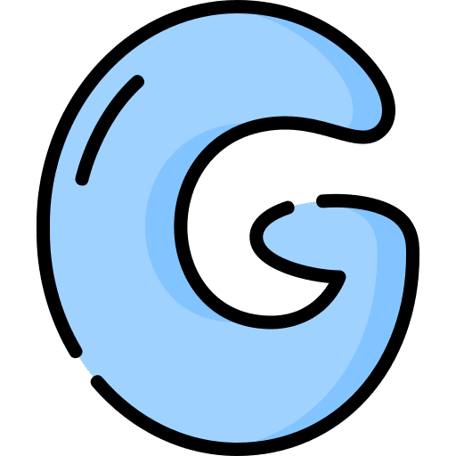 G typographical consonant letter g icon