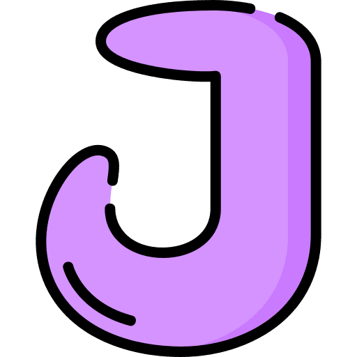 J abecedary letter j education icon