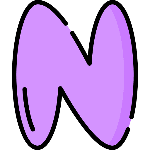 N letter n shapes and symbols typographical icon