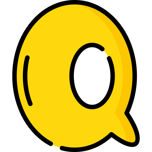 Q typographical abecedary alphabet icon