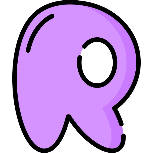 R alphabet typographical consonant icon