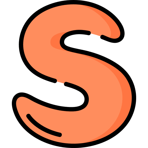 S abecedary writing shapes and symbols icon