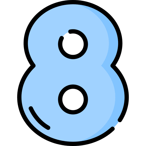 Eight number buttons shapes and symbols icon