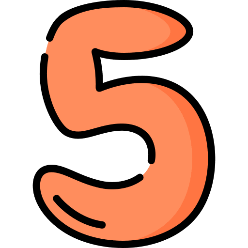 Five interface shapes and symbols number icon