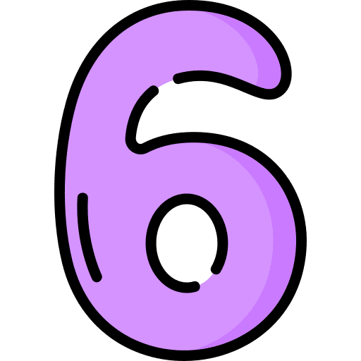 Six maths interface buttons icon