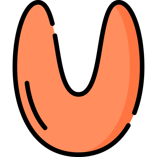 U writing typographical alphabet icon