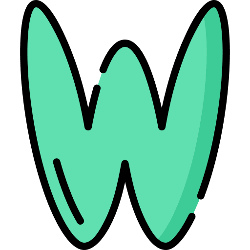 W alphabet abecedary education icon
