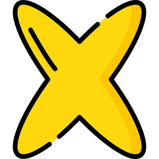 X typographical education shapes and symbols icon