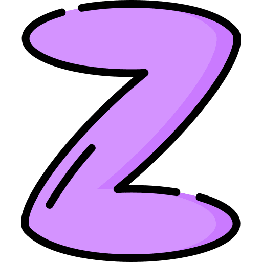 Z writing alphabet abecedary icon