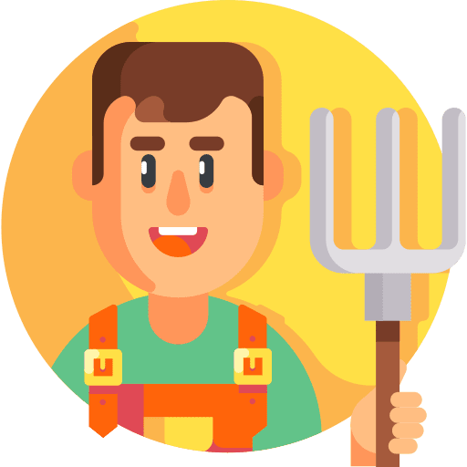 Gardener man fork professions and jobs icon
