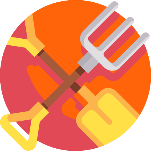 Gardening tools fork farming tools garden icon