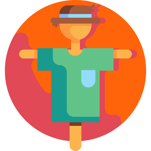 Scarecrow rural garden agriculture icon