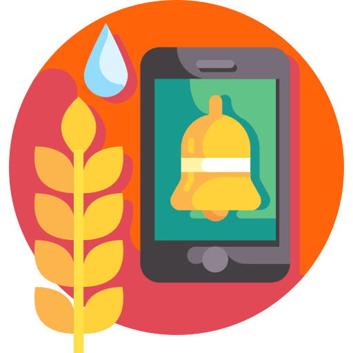 Smart monitoring alarm farming icon