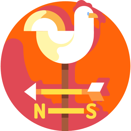 Weathercock signaling north weathercock icon