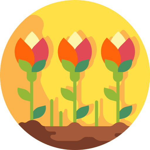 Flowers farming and gardening growth plant icon