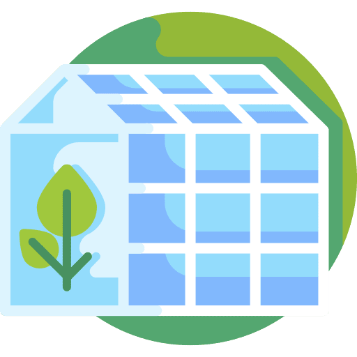 Greenhouse gardening leaf farming and gardening icon
