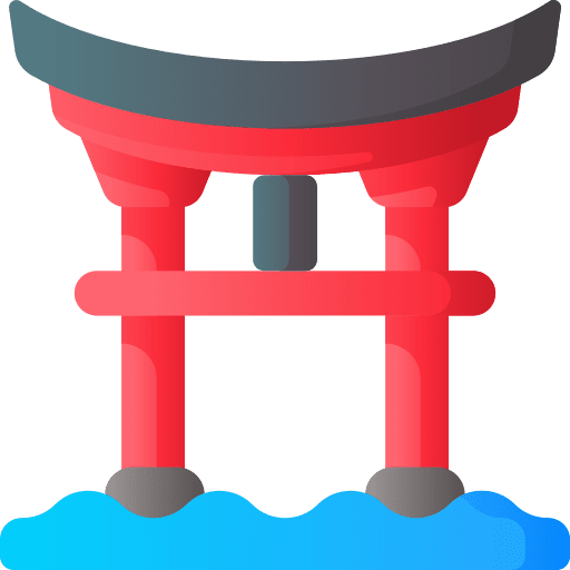 Torii japan architectonic landmark icon