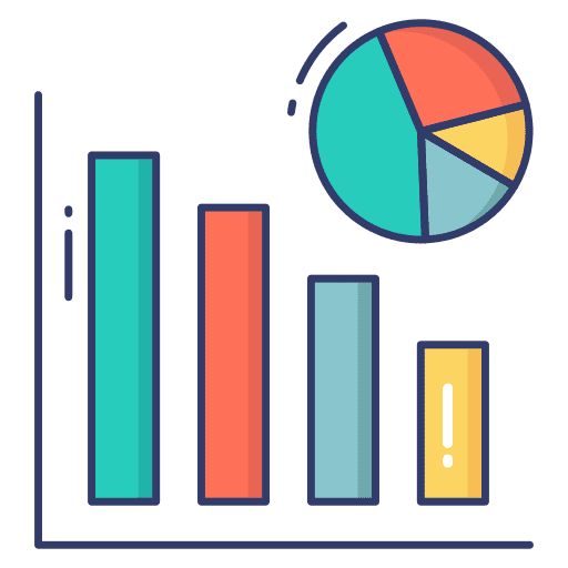 Graph graphic line bars business and finance icon