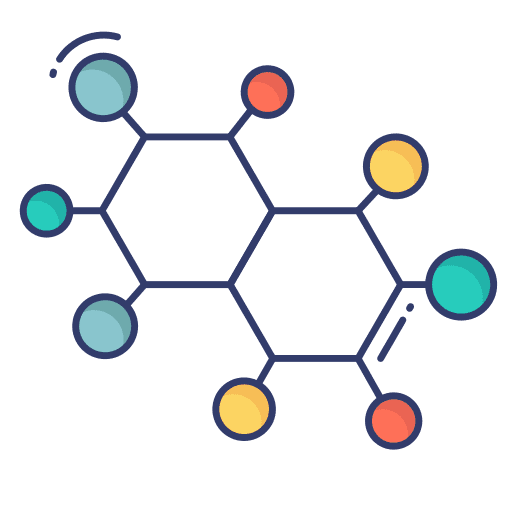 Molecule networking science amino acids icon