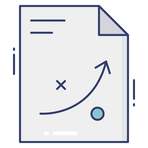 Analytics strategy paper statistics icon