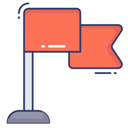 Flag fluttering success pole icon