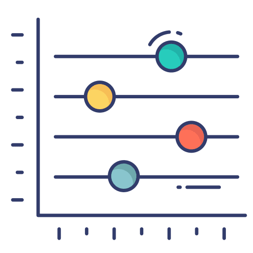 Graph analytics graph statistics icon