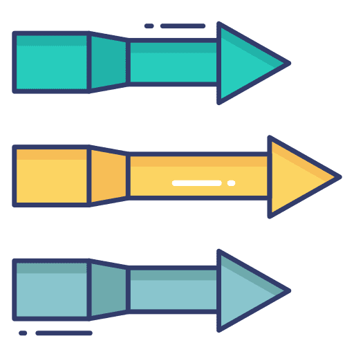 Infographic right arrows statistics icon