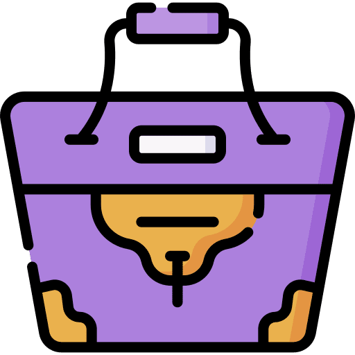 Handbag money hat trench coat icon