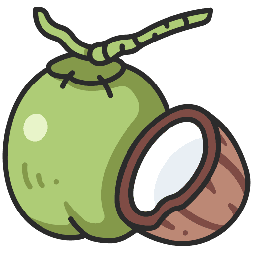 Coconut farming and gardening fruit vegetarian icon