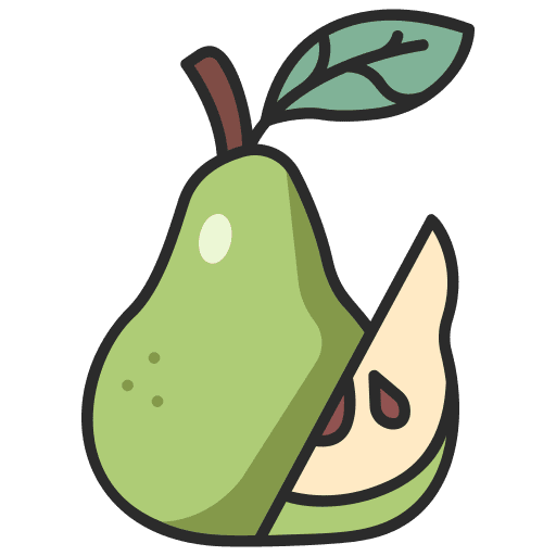 Pear half farming and gardening pear icon