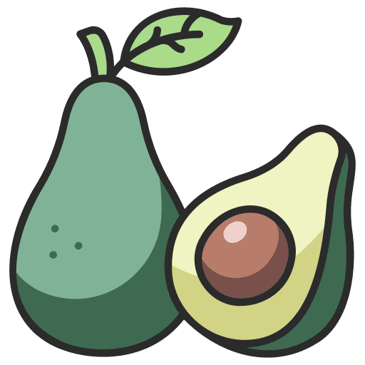 Avocado half food organic icon