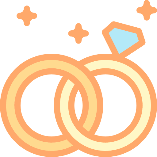 Couple ring diamond marital status icon