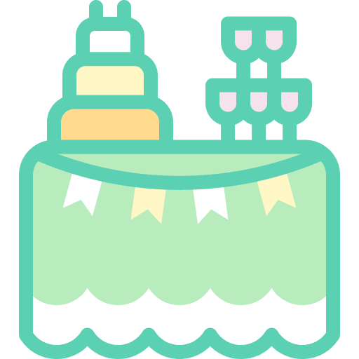 Decoration tablecloth decoration birthday and party icon