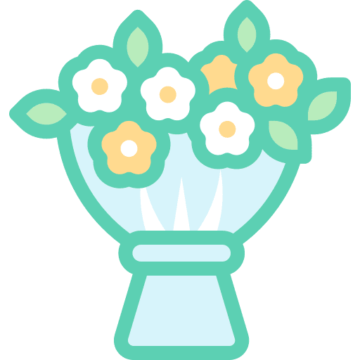 Flower wedding love and romance florist icon