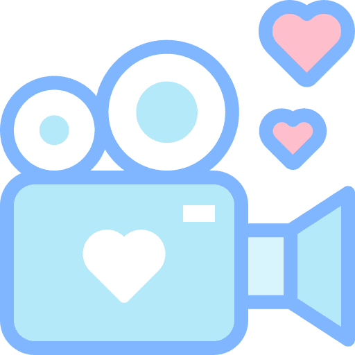 Video film romantic camera icon