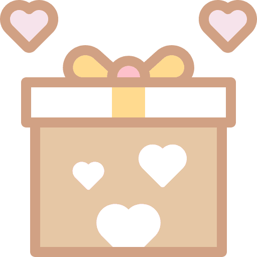 Present wedding heart valentines day icon