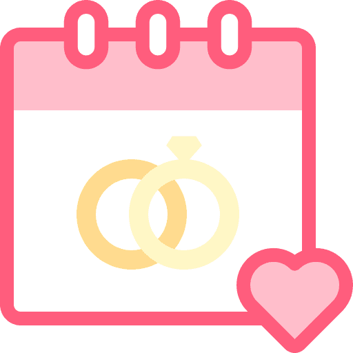 Wedding calendar time and date day icon